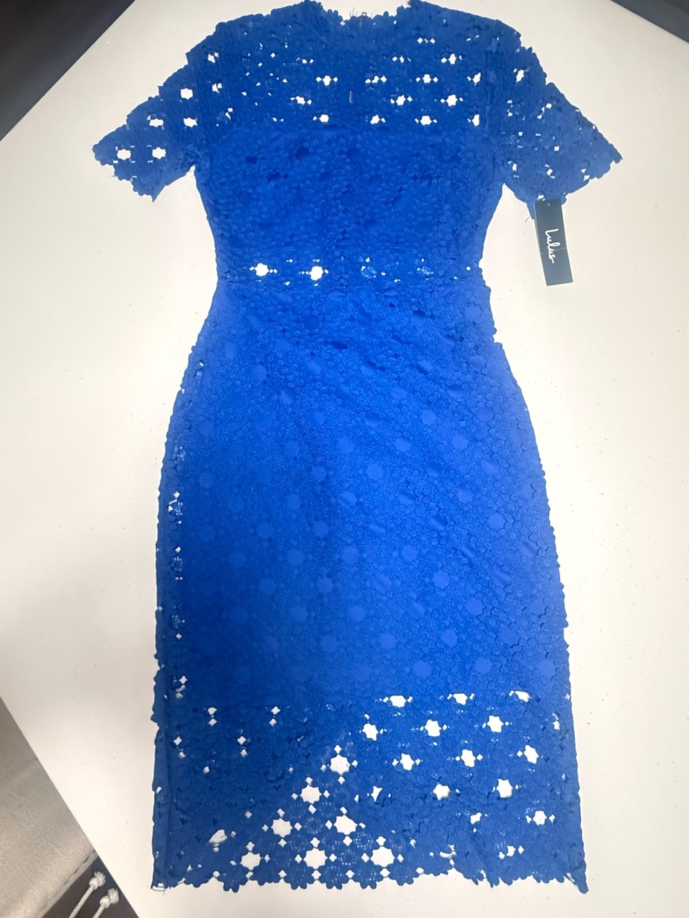 Lulus Cobalt Blue Lace Dress XS NWT Wedding Guest Special Occasion